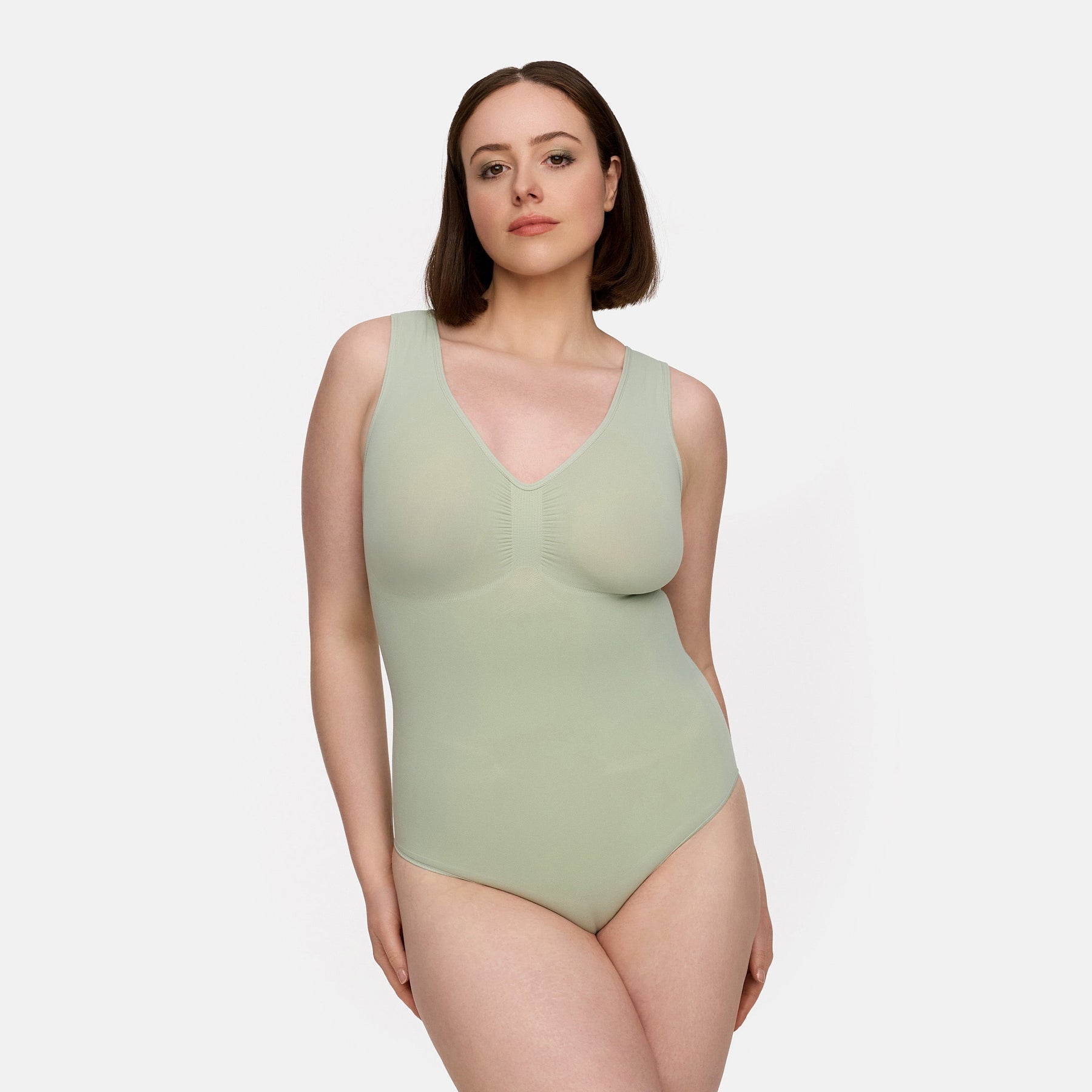 Tank bodysuit sculpting shapewear with thong