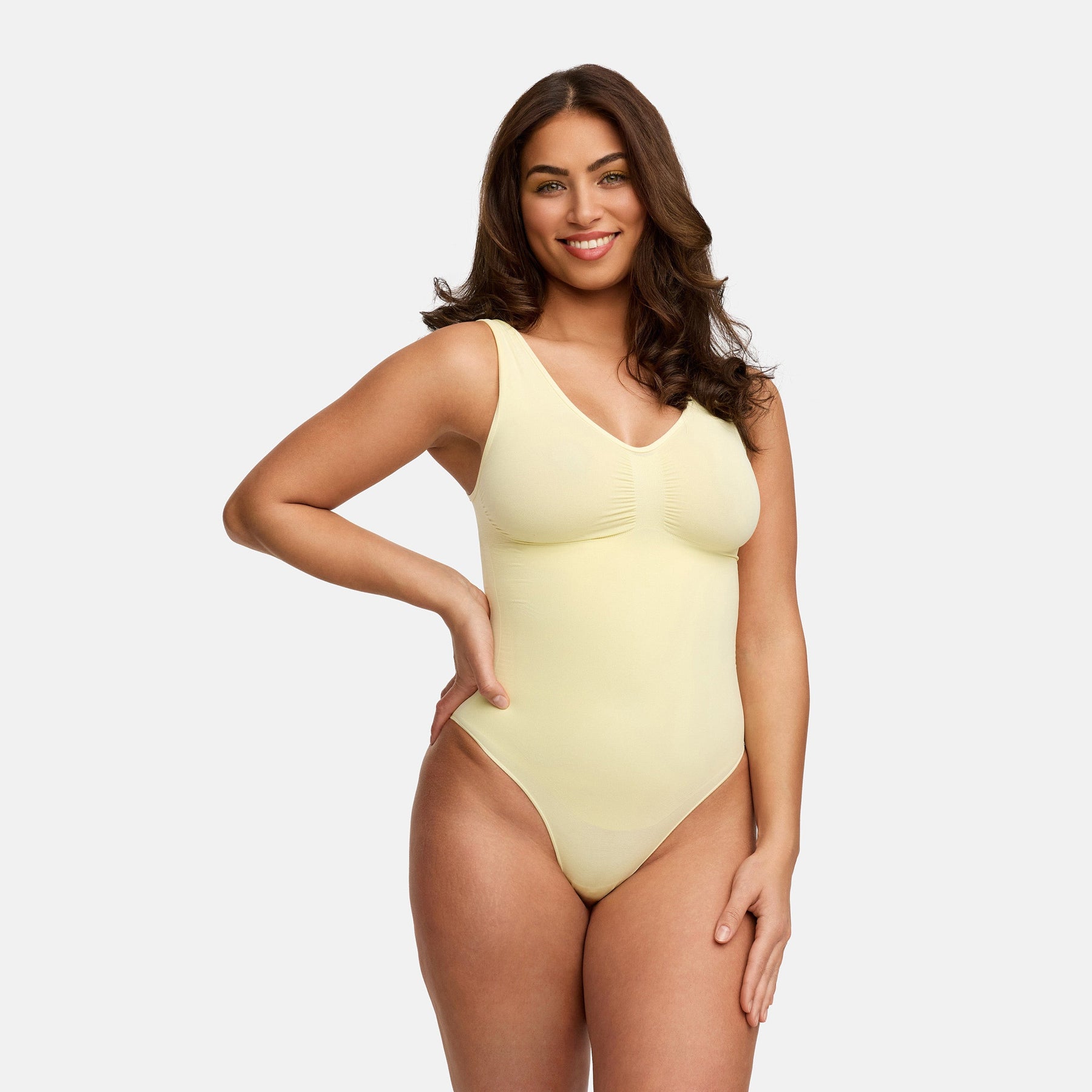 Tank bodysuit sculpting shapewear with thong
