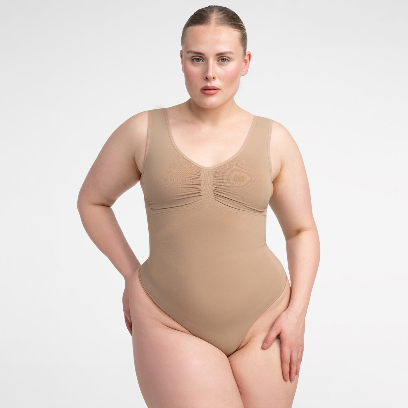 Tank bodysuit sculpting shapewear with thong