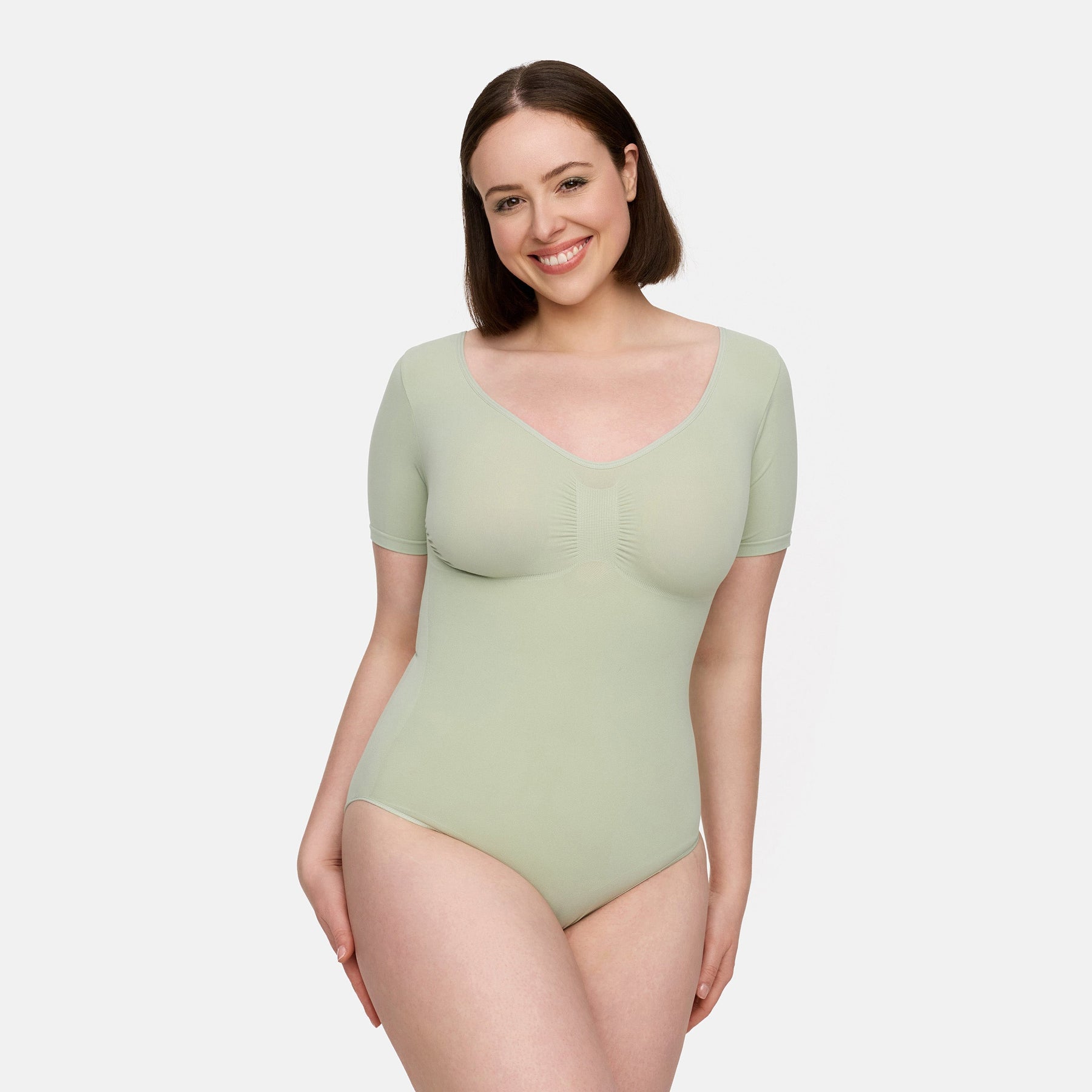 T-shirt bodysuit sculpting shapewear with string