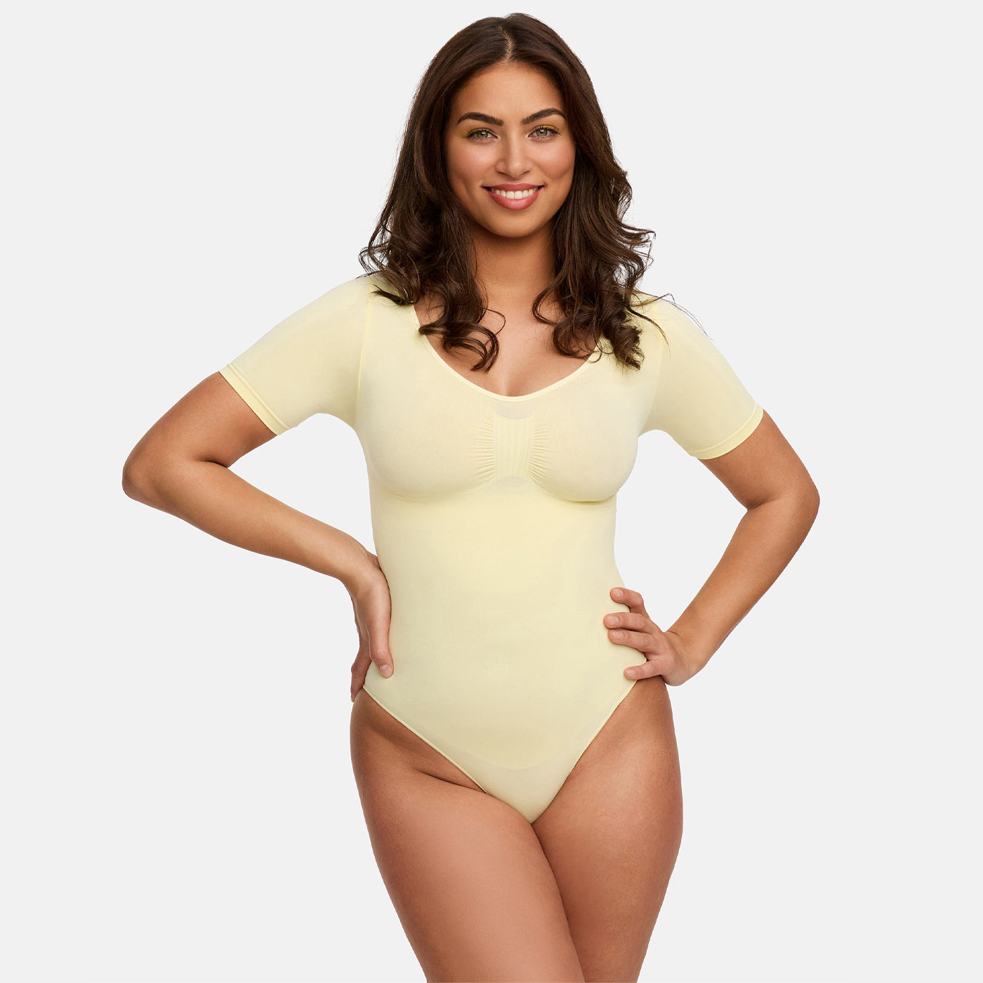 T-shirt bodysuit sculpting shapewear with string