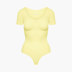 T-shirt bodysuit sculpting shapewear with string
