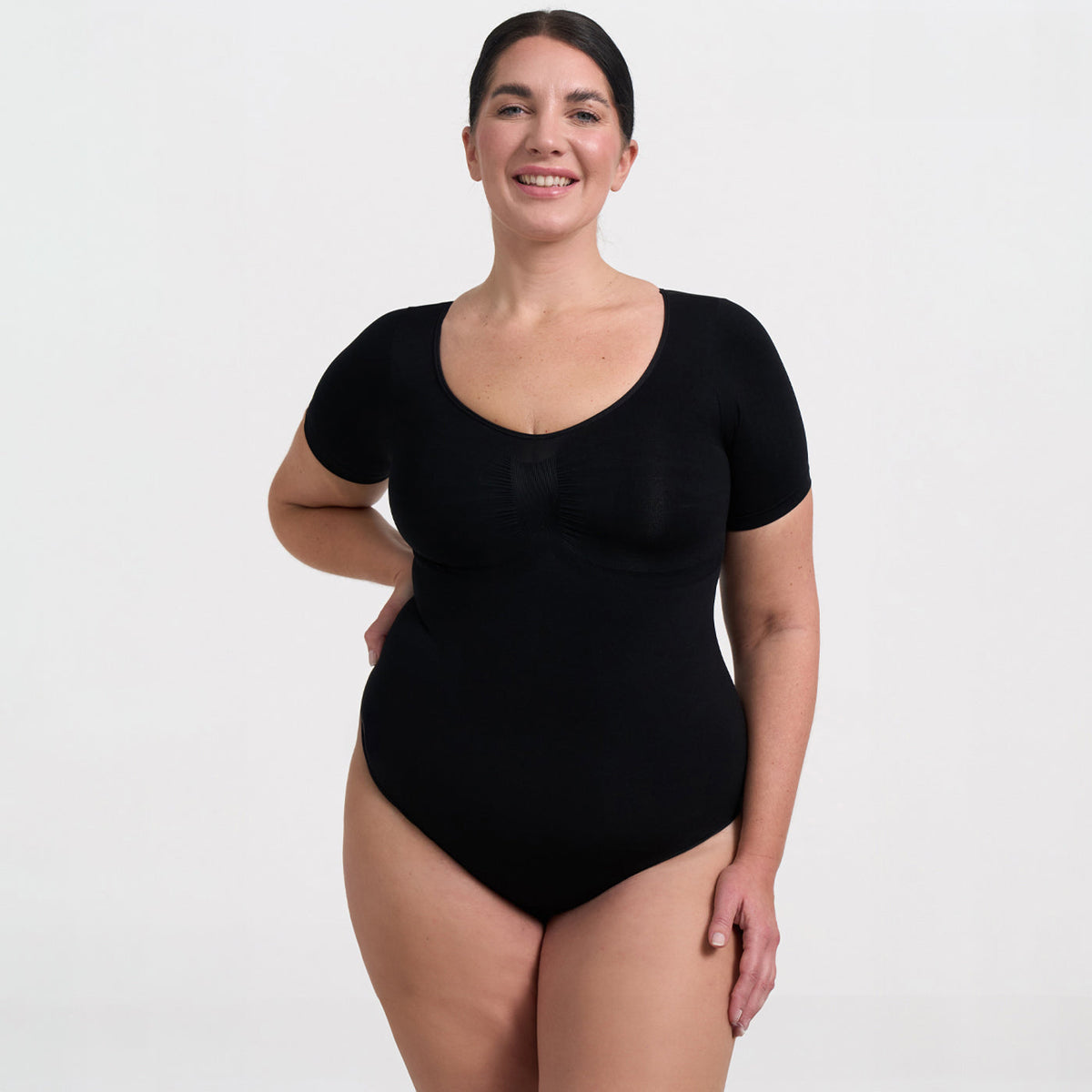 T-shirt bodysuit sculpting shapewear with string